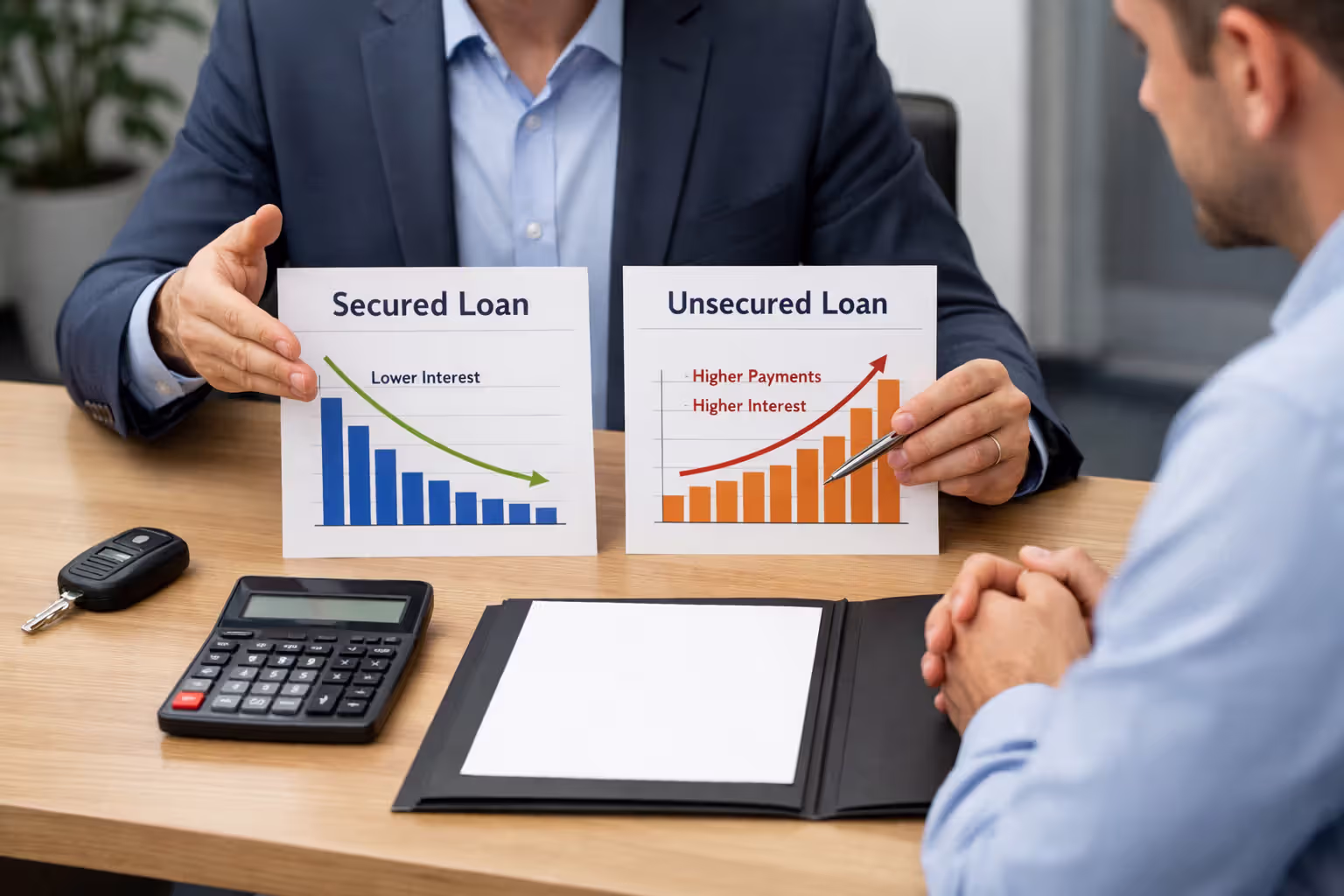 Borrower considering whether to use a car as loan collateral