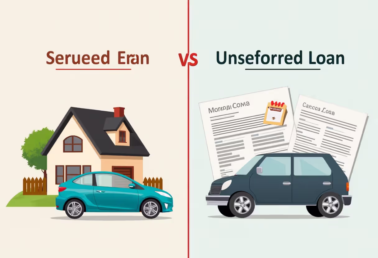 Comparison of secured loan collateral and unsecured loan paperwork