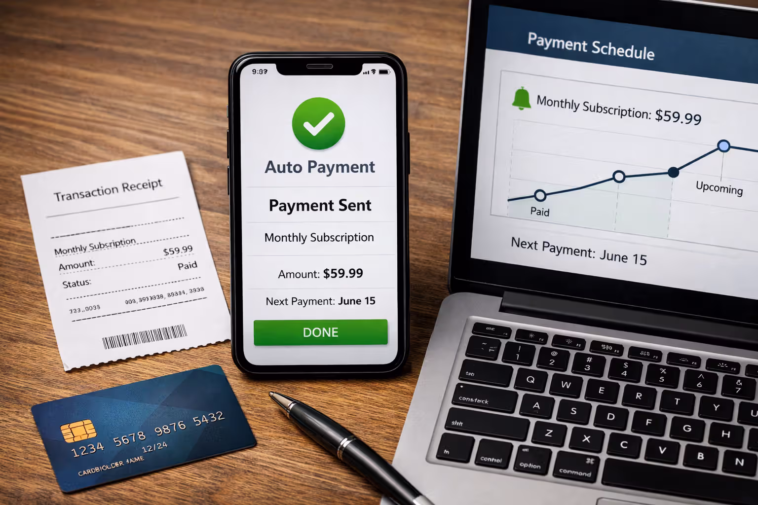 Smartphone banking app showing automatic loan payment setup