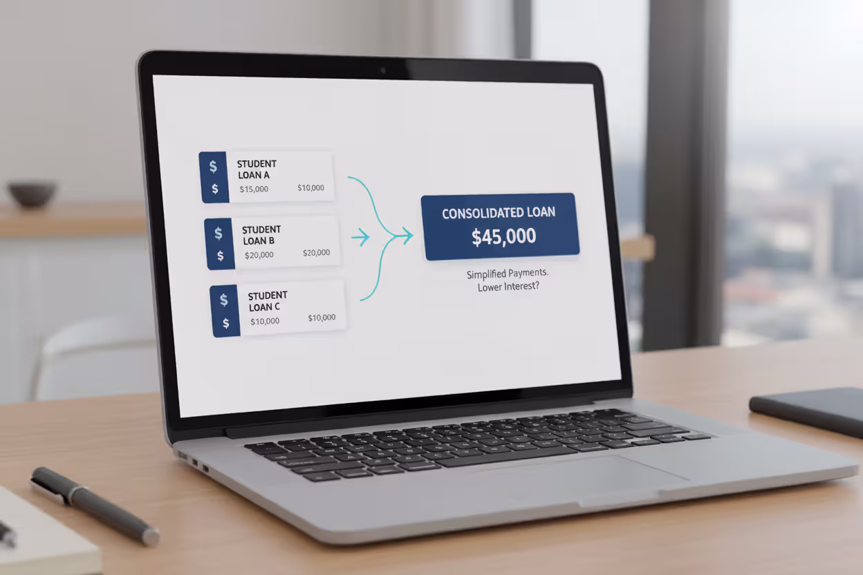 Multiple federal student loans merging into one direct consolidation loan