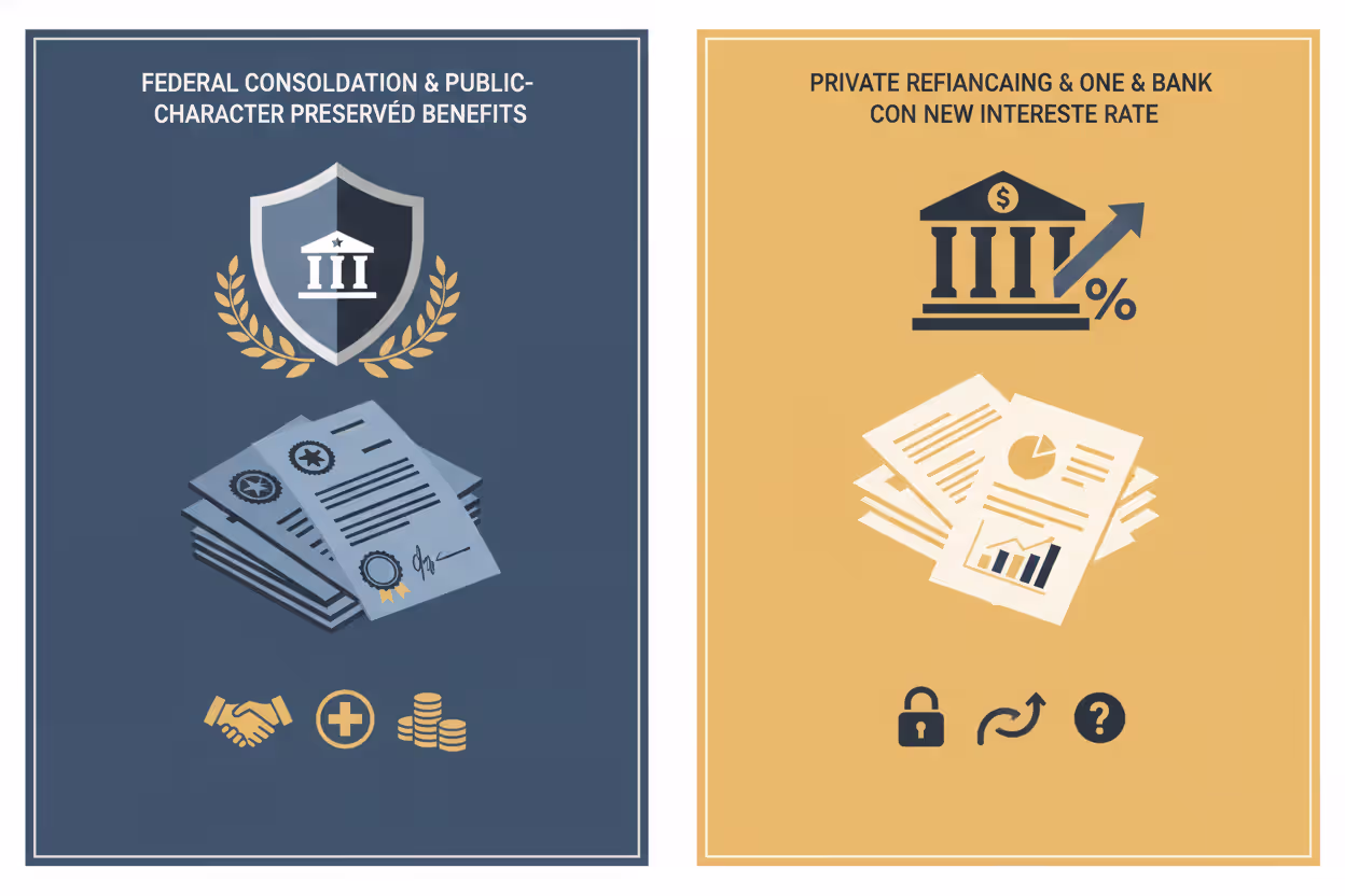 Comparison of federal loan consolidation and private refinancing options