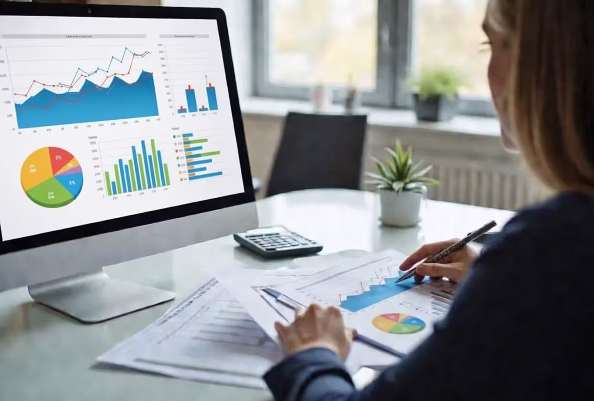 Small business owner comparing fixed and variable loan rates at a desk